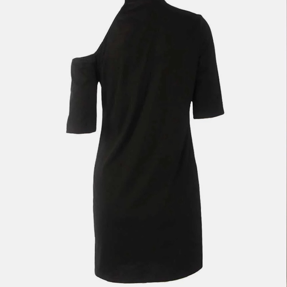 Born to be Wild Black Graphic Off-Shoulder T-Shirt Dress - Picture 5 of 5